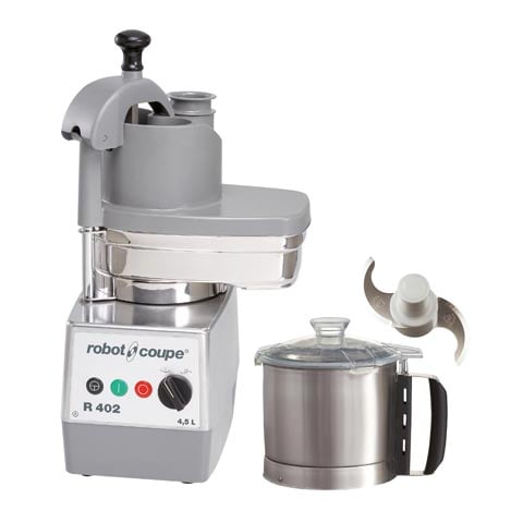 Robot Coupe R402A Food Processor & 4.5Ltr Stainless Steel Cutter Bowl With Handle (Discs Not Included), 230V/50Hz/750W, 1 -Phase. Uk Plug
