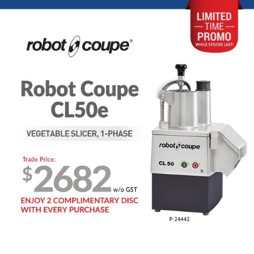 --PROMOTION-- Robot Coupe CL50E Vegetable Slicer (Free 2 Discs) With PC Housing, 230v/50hz, 1-Phase, UK Plug  ==1 Year Warranty==