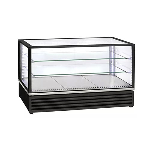 STAINLESS STEEL HORIZONTALREFRIGERATED DISPLAYSHOWCASE WITH2-LEVELSGLASSSHELVES &LEDLIGHT