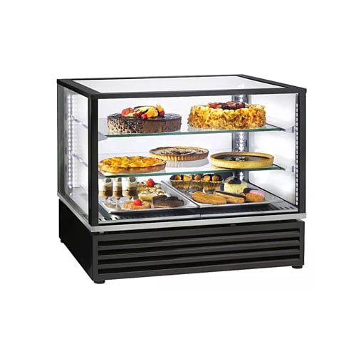 STAINLESS STEEL HORIZONTALREFRIGERATED DISPLAYSHOWCASE WITH2-LEVELSGLASSSHELVES &LEDLIGHT