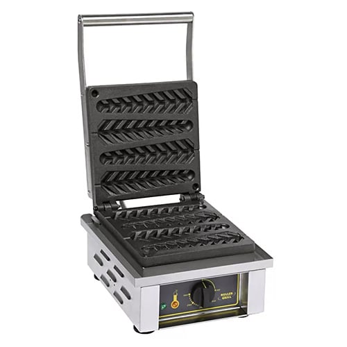 Roller Grill Single Waffle with Timer 305x440x230mm, Iron, 4 Waffles Corn SHAPE, 1.6KW, 220-240V/50HZ/13A Plug = HCS 3 MONTHS WARRANTY=