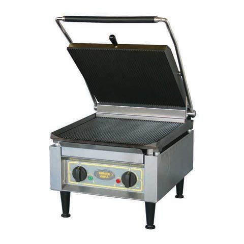 CONTACT-GRILL FOR SANDWICH WITH GROOVED TOP & BASE