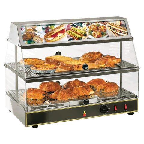STAINLESS STEEL COUNTER TOP HEATING DISPLAY 2LEVELS LIGHTING DEVICE