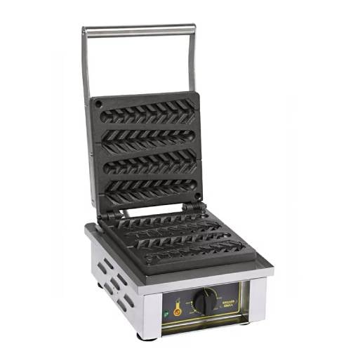 • Refurbished • Roller Grill Single Waffle W/Timer , Iron, 4 Waffles Corn Shape, 1.6Kw