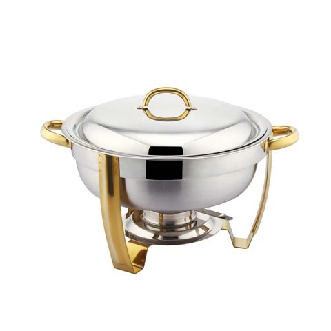 Stainless Steel Rd Chafing Dish 30cm/5 Ltr, Titanium-Pltd On Std & Handles, D7, Sunnex