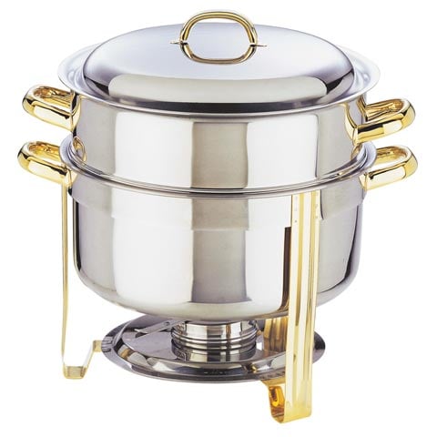 Stainless Steel Double Boiler, 13.5 Ltr, Titanium-Pltd On Std & Handles, Sunnex