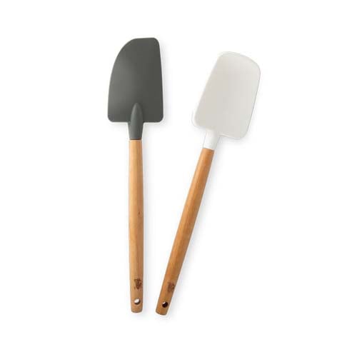 Nordicware Silicone Large Spatula Set with Wood Handle L12.5xW2.75", 2 Pieces Stainless Steelet