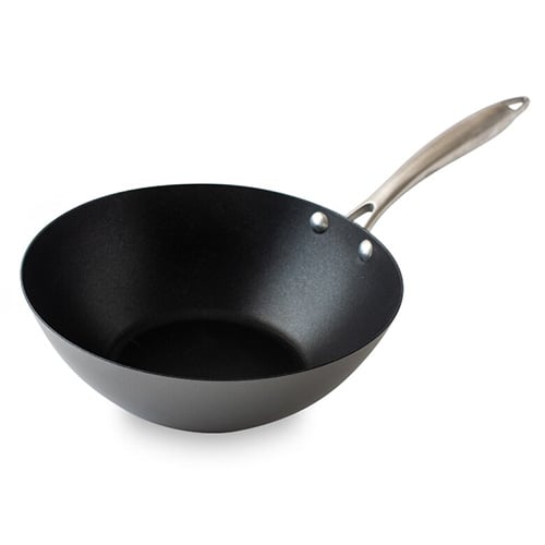 Nordic Ware Aluminiuminized Steel Spun Wok With Stainless Steel Handle Ø10xH3.3"