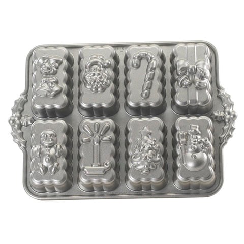 Nordic Ware Cast Aluminium Holiday Mini Loaf Cake Pan L14xW9.5xH1.75"