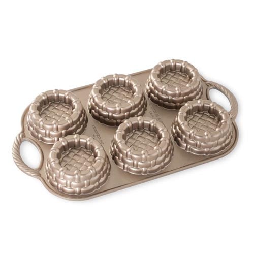 Nordic Ware Cast Aluminium Shortcake Baskets Cake Pan L14.125xW8.375xH1.375"