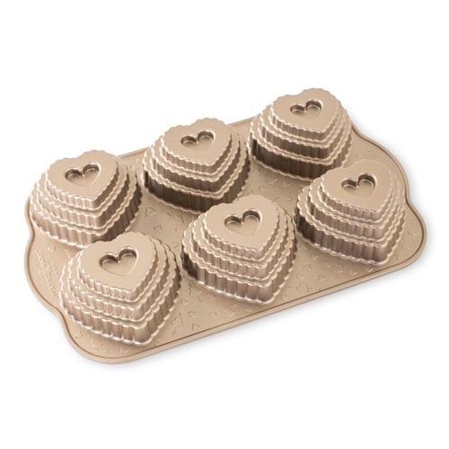 Nordic Ware Cast Aluminium Tiered Heart Cakelet