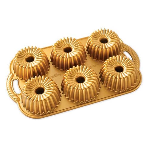 Nordicware Cast Aluminium Brilliance Bundtlette Pan With 6 Cavity L8.74xW14.96xH1.85"