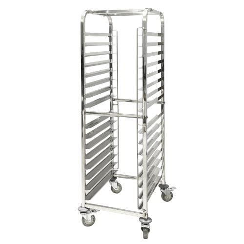 Jiwins S/S 16-Tier Single Column Trolley For 26X18" Bun Pans With Reinforcement Bar W68xD51.8xH170cm, 4 Swivel Castors With 2 Brakes, Max Load: 150Kg