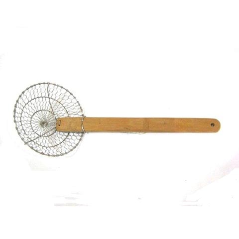 STAINLESS STEEL CHINESE STRAINER  WITH COARSE WIRE NET & BAMBOO HANDLE