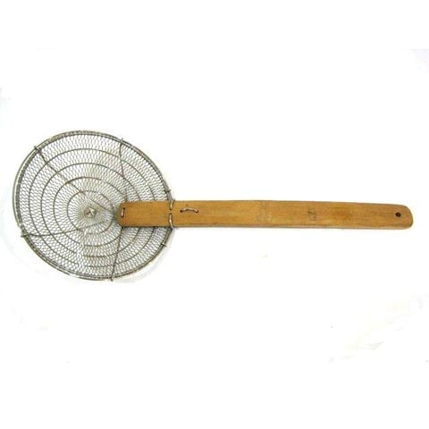 STAINLESS STEEL CHINESE STRAINER WITH BAMBOO HANDLE