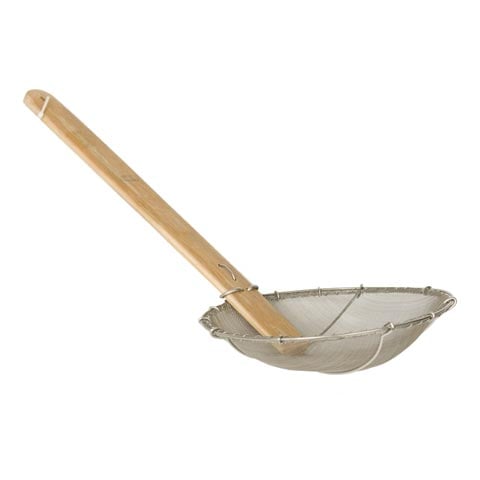 (26-00936) S/S FINE MESH OIL STRAINER WITH BAMBOO HANDLE Ø11"