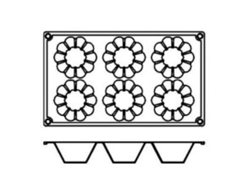 SILICONE MODULAR MOULD for 6 BRIOCHETTES