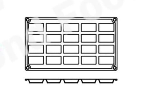 SILICONE MODULAR MOULD for 20 FINANCIERS