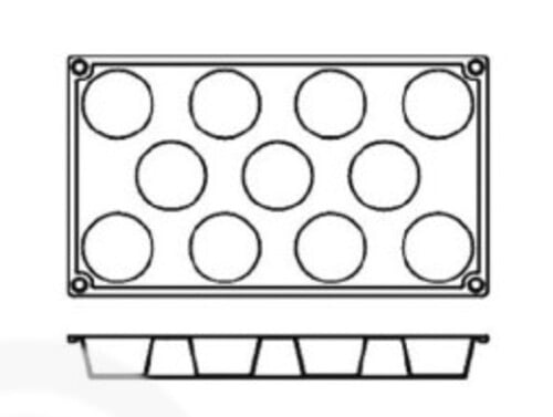 SILICONE MODULAR MOULD for 11 MUFFINS