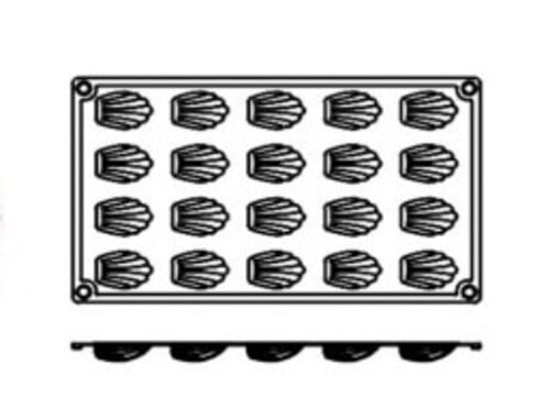 SILICONE MODULAR MOULD for 20 MADELEINES