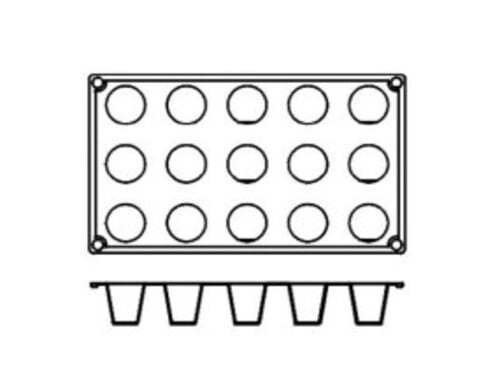 SILICONE MODULAR MOULD for 15 MINI CYLINDERS