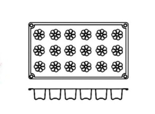 SILICONE MODULAR MOULD for 18 MINI BORDELAIS