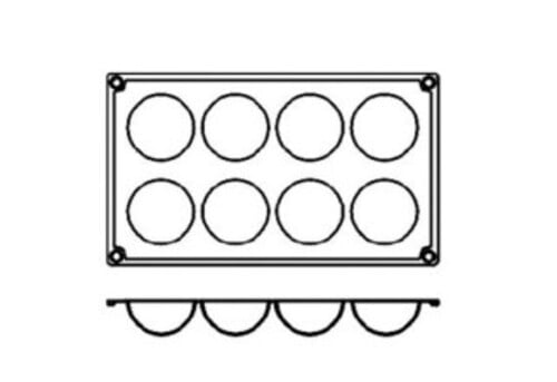 SILICONE MODULAR MOULD for 8 HEMISPHERES