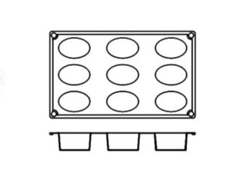 SILICONE MODULAR MOULD for 9 OVALS