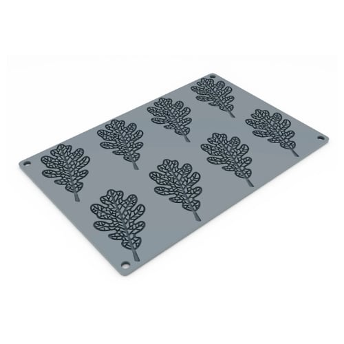 Pavoni Gourmand Silicone Modular Mould L9.8xW5.3xH0.2cm, 8 Oak Tree Indents