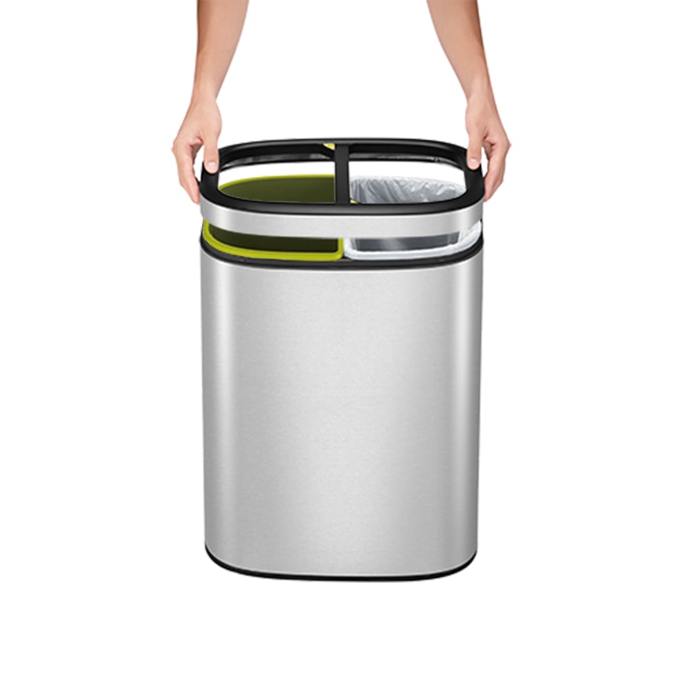 STAINLESS STEEL RECTANGLE OPEN TOP RECYCLING BIN