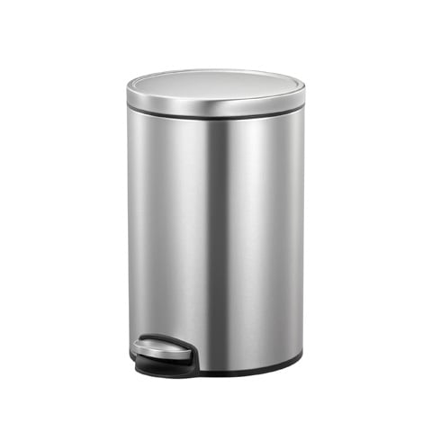 S/S STEP BIN WITH SOFT CLOSING LID Ø25x31.4xH39.5cm, 12L, BRUSHED FINISHING, EVA, EKO