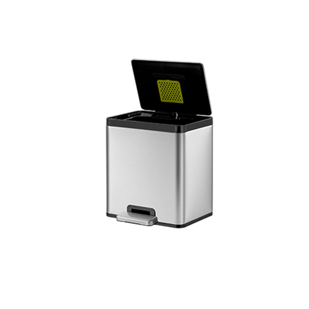 STAINLESS STEEL RECTANGLE STEP BIN WITH SOFT CLOSING LID