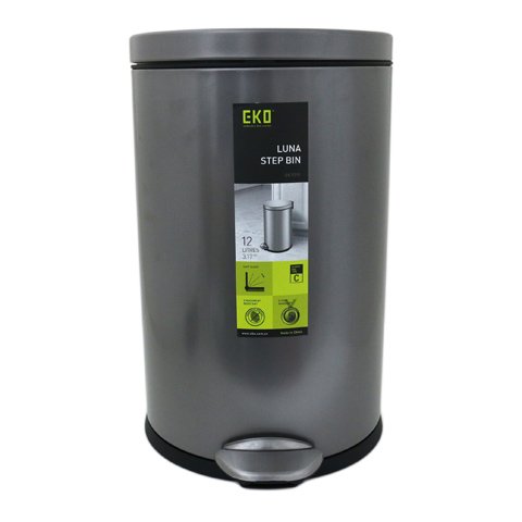 STAINLESS STEEL STEP BIN WITH SOFT CLOSING LID