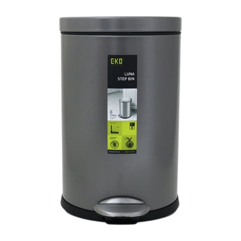 STAINLESS STEEL STEP BIN WITH SOFT CLOSING LID