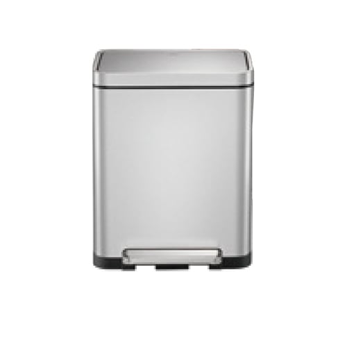 STAINLESS STEEL RECTANGLE STEP BIN WITH SOFT CLOSING LID