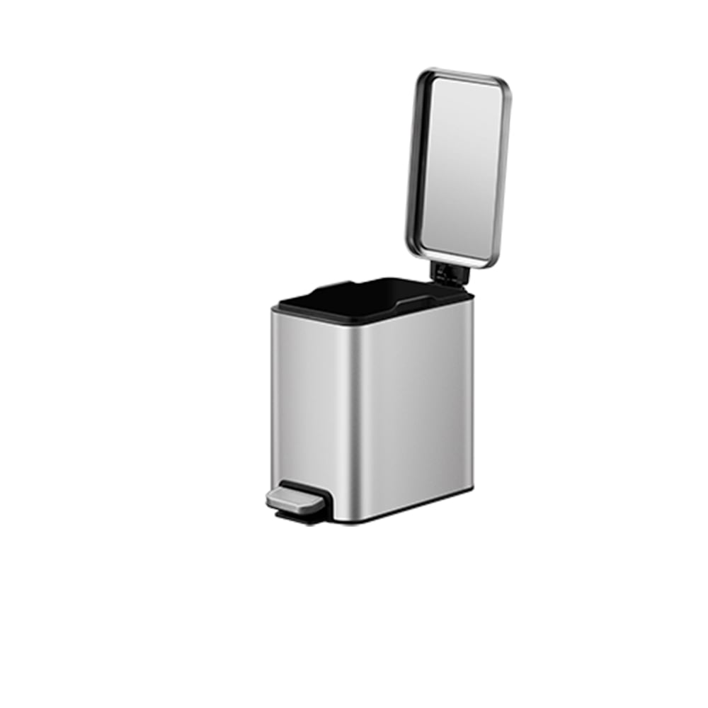 STAINLESS STEEL RECTANGLE STEP BIN WITH SOFT CLOSING LID