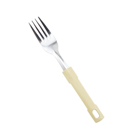 S/S DESSERT FORK PLC HDLE L19.2cm, BEIGE