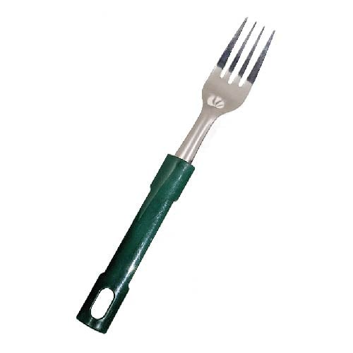 S/S DESSERT FORK PLC HDLE L19.2cm, DARK GREEN