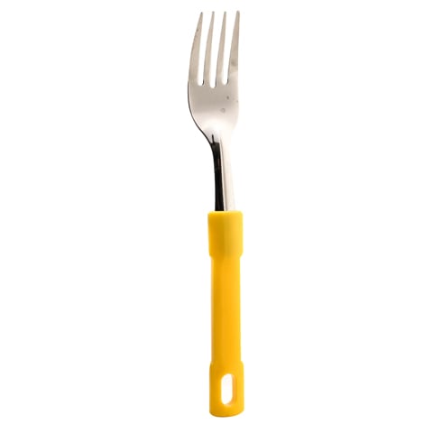 S/S DESSERT FORK PLC HDLE L19.2cm, YELLOW