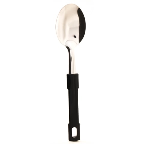 S/S DESSERT SPOON PLC HDLE L19.5cm, BLACK