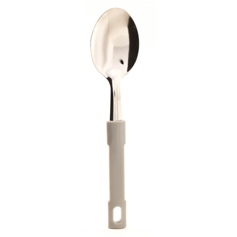 S/S DESSERT SPOON PLC HDLE L19.5cm, GREY