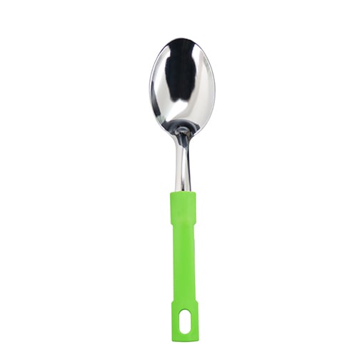 S/S DESSERT SPOON PLC HDLE L19.5cm, LIME GREEN