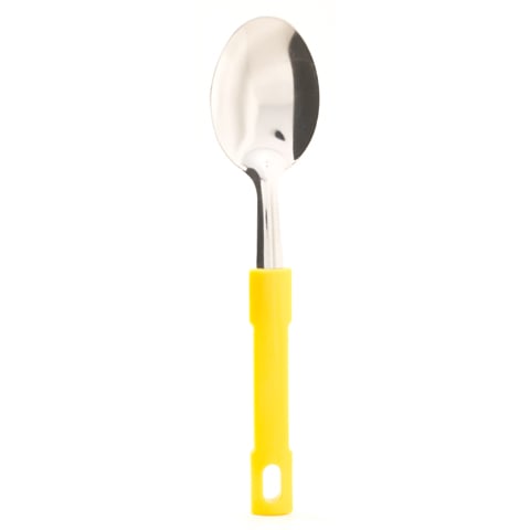 S/S DESSERT SPOON PLC HDLE L19.5cm, YELLOW