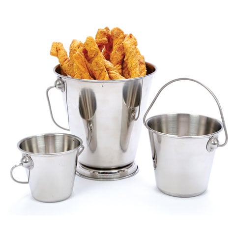 Stainless Steel Presentation Bucket with O Base Ø7X5xH7cm