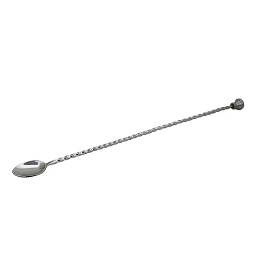 Stainless Steel Bar Spoon Full Twisted with Stud L33cm