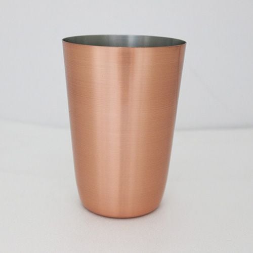 Stainless Steel Bar Shaker with O Base Ø8.2xH11.5cm, 480ml, Copper Plating