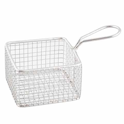 Stainless Steel Square Serving Basket L10xW10xH6cm