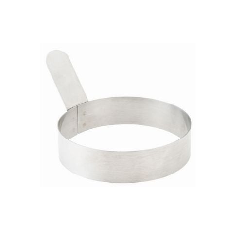 Stainless Steel Round Egg Ring With Short Handle 4"