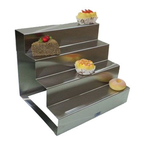 Stainless Steel Step Riser  For Cup Cakes-430, L38xW30xH30.4 cm