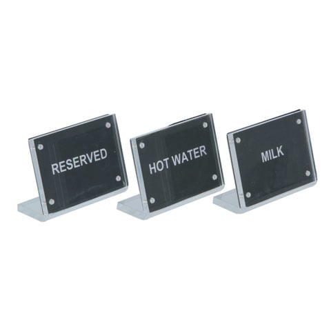 Acrylic Magnetic Stand With Stainless Steel Buffet Sign Plate L8.2xW5.5xH6cm, Hot Tea